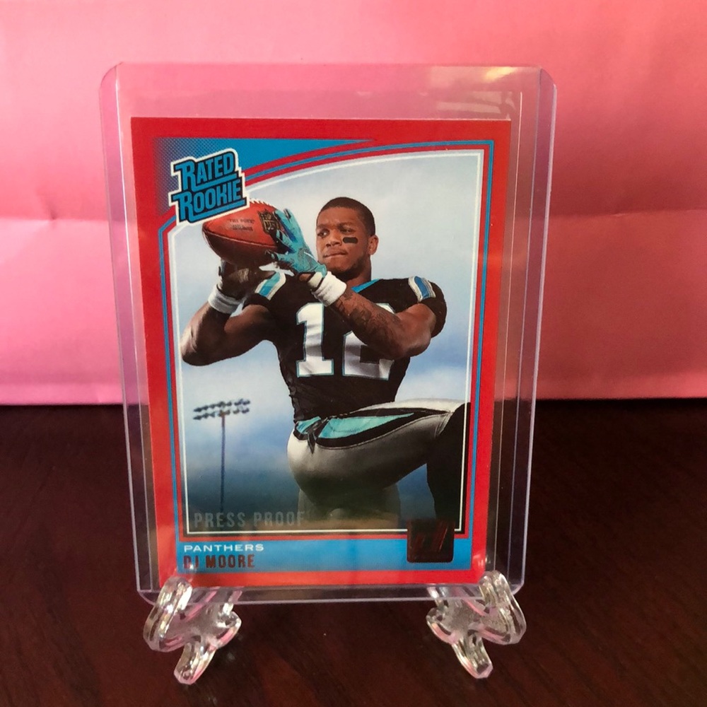 2018 Panini Donruss Rated Rookie Press Proof Red DJ Moore #316 Rookie RC…